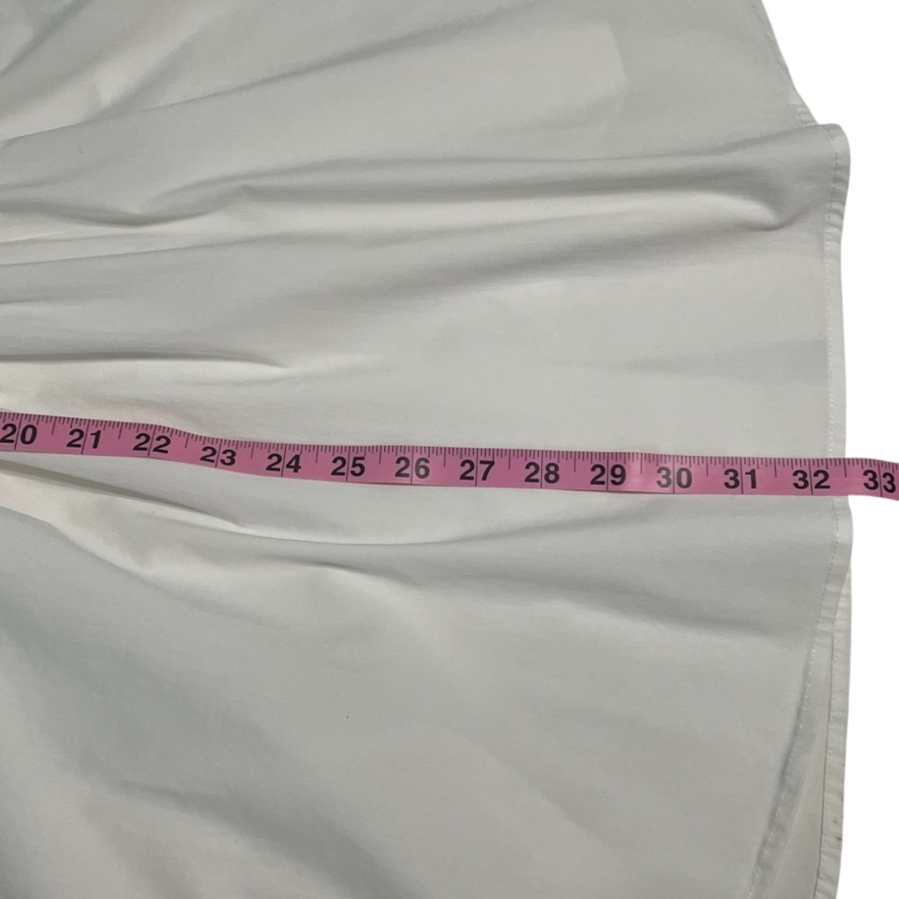 Avenue Women's White Button Down Collared Shirt w/ Sleeve Interest and Pockets - Picture 12 of 15